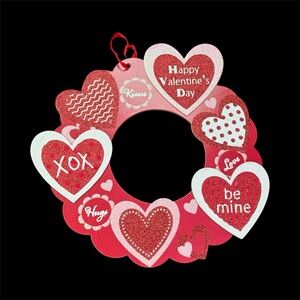 Valentine’s Day Wooden Heart Wreath – NWOT
